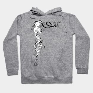 Whimsical black and white mermaid Hoodie